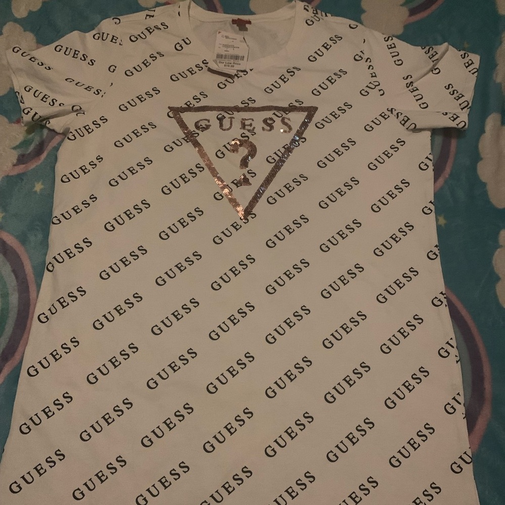 White and Black GUESS Dress